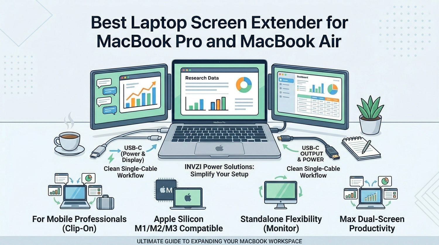 Best Laptop Screen Extender for MacBook Pro and MacBook Air - INVZI