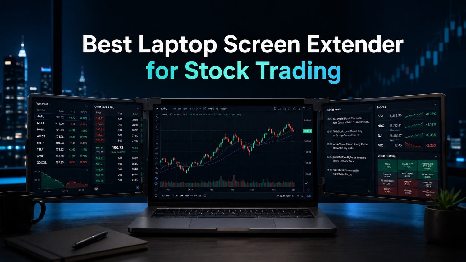 Best Laptop Screen Extender for Stock Trading and Market Analysis - INVZI