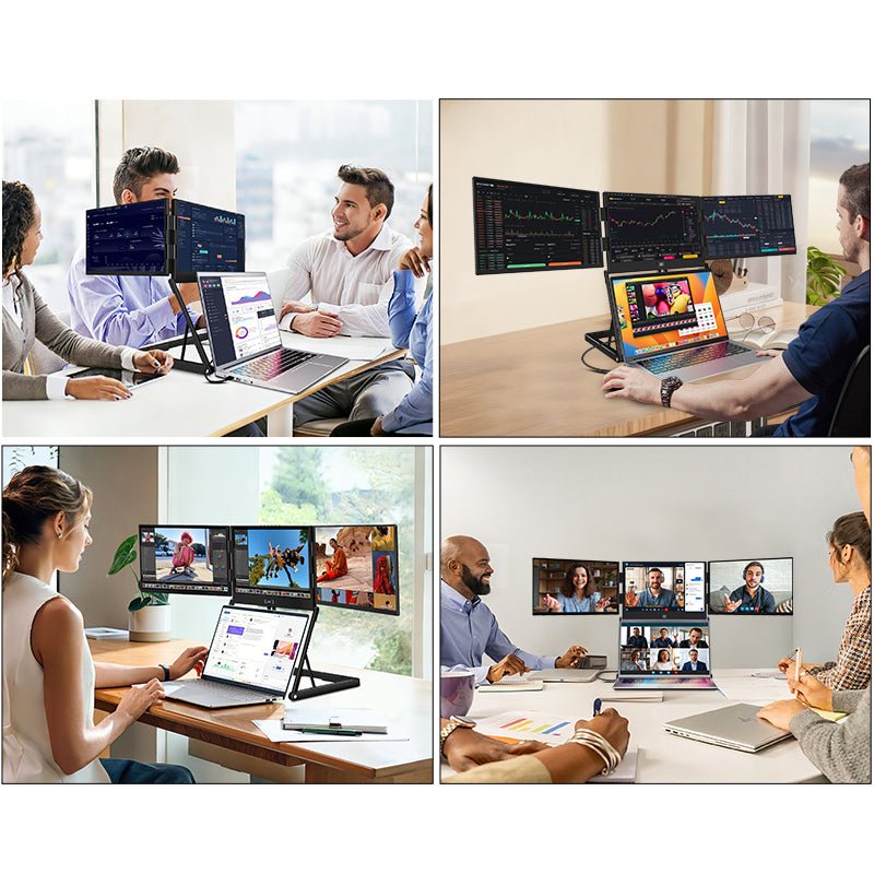 INVZI portable dual laptop screen extender for work, study, travel, gaming, and presentations