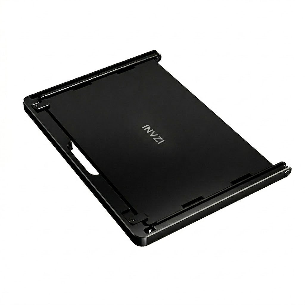 INVZI slim foldable laptop screens folded flat for easy storage and travel