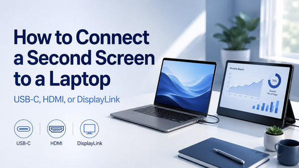 How to Connect a Second Screen to a Laptop with USB-C, HDMI, or DisplayLink - INVZI