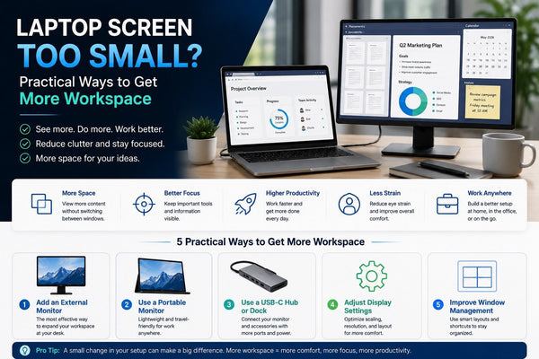 Laptop Screen Too Small? Practical Ways to Get More Workspace - INVZI
