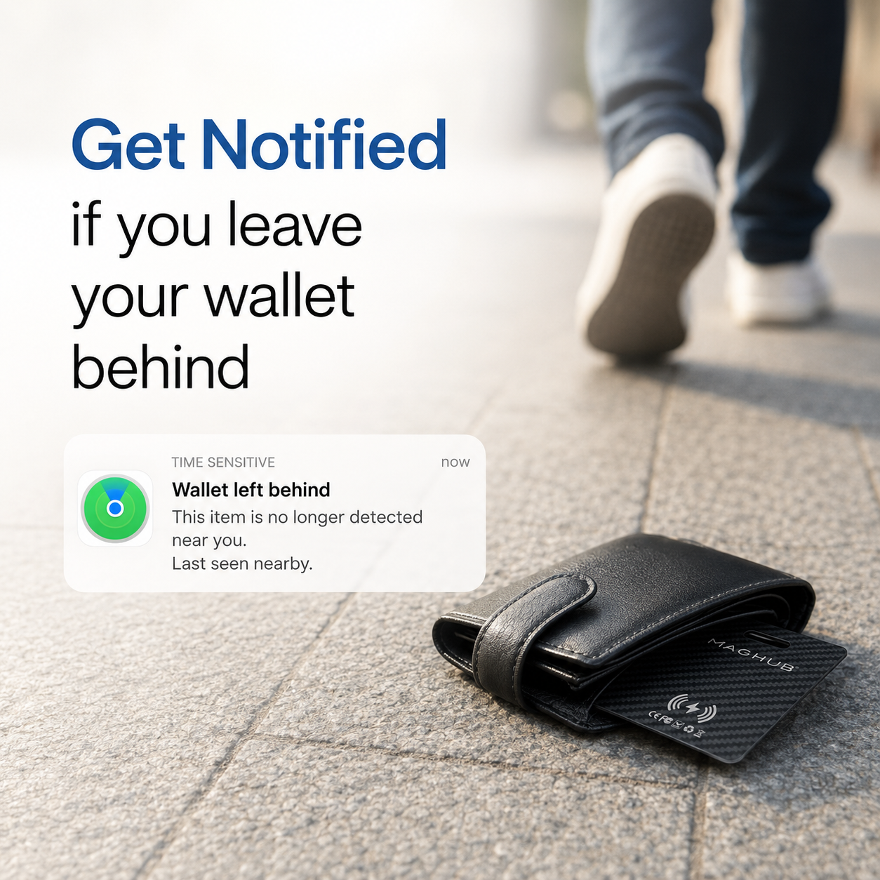 Wallet Tracker Card for iOS & Android Rechargeable Smart Wallet Finder with Apple Find My and Google Find Hub Wireless Charging, IP68 Waterproof Locator for Wallet, Keys, Bags, Passport