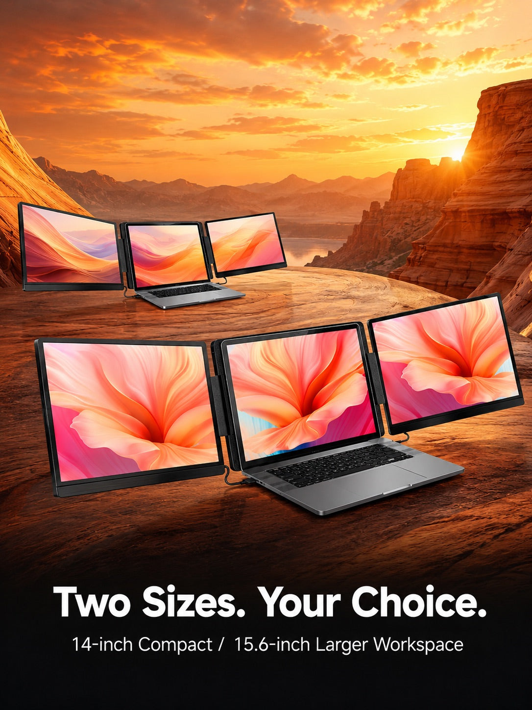 Two extra laptop displays