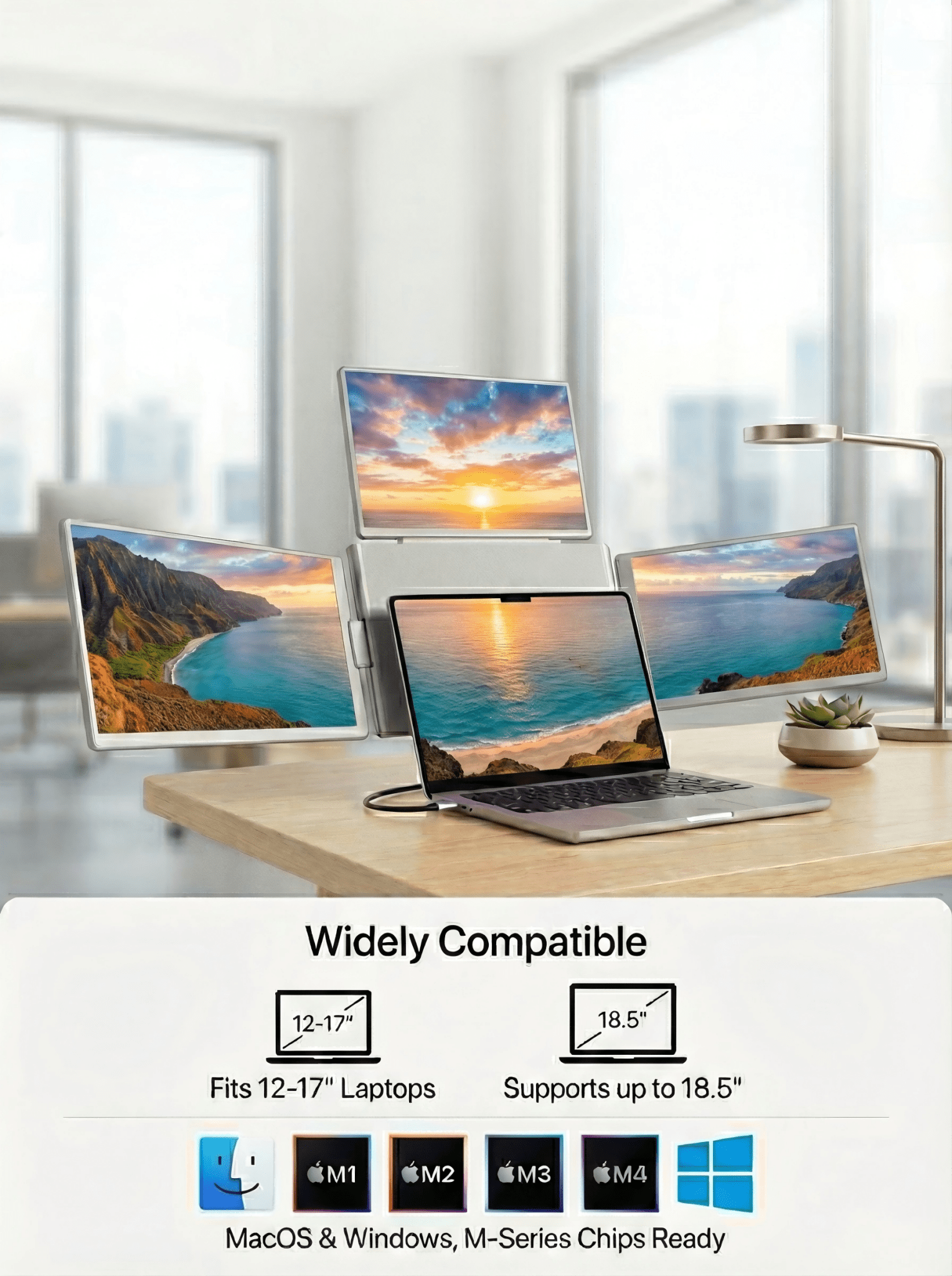 MagHub Quad Laptop Screen Extender - INVZI