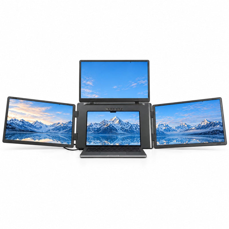 MagHub Quad Max 18.5 laptop workspace