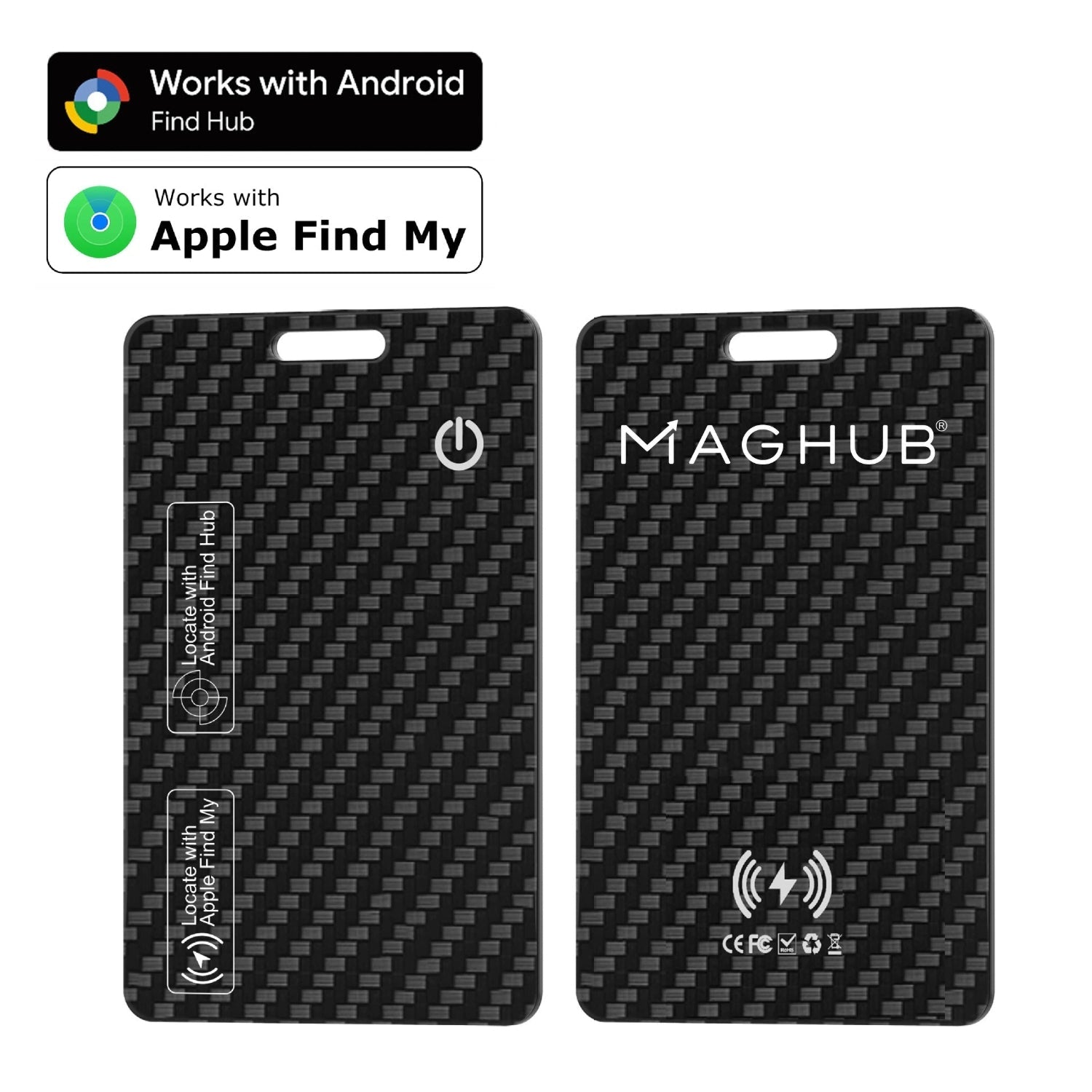 Maghub Tracking Card for iOS & Android Rechargeable Smart Finder with Apple Find My and Google Find Hub - INVZI